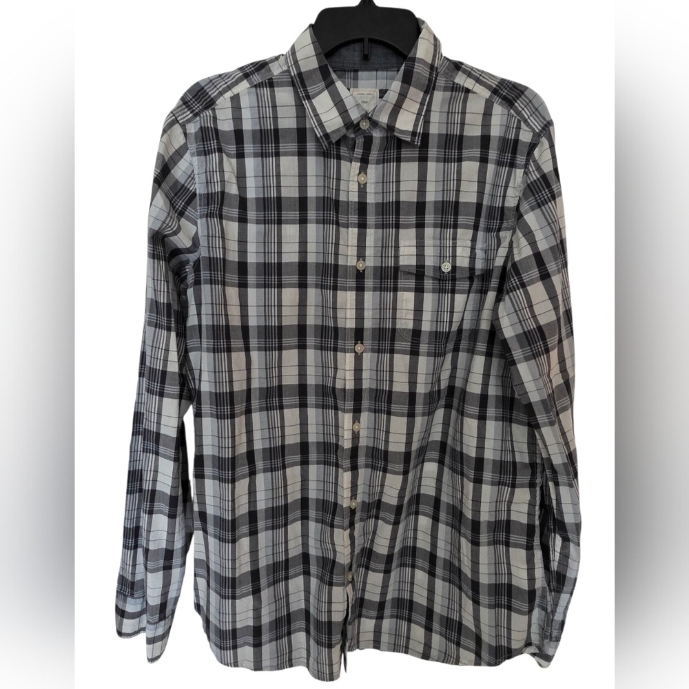 Gap Men's Button Down Long Sleeve Plaid Casual Shirt Size Large